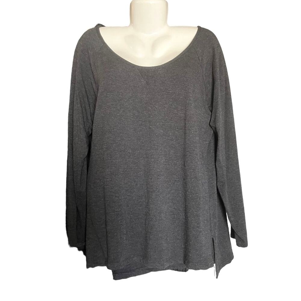 Old Navy Women's Dark Gray Long Sleeve Lightweight Sweater w/ Side Slits SZ XL